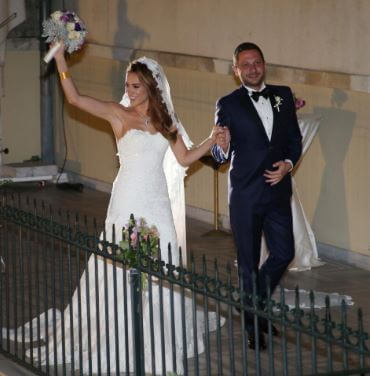 Gunce Gunes with her husband Giray Tiryaki on their wedding day.